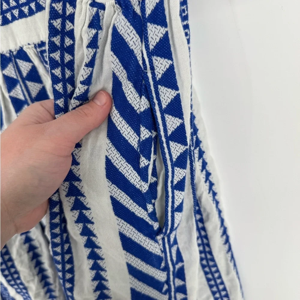 Old Navy Women's Royal Blue and  White Patterned Mini Dress Size Medium - Picture 3 of 5